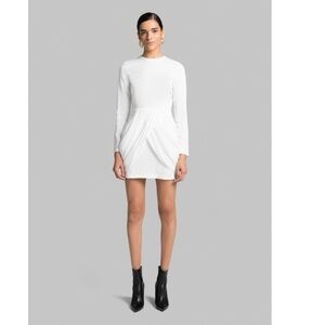 A.L.C. Tolan long sleeve tulip hem mini dress in white. Size 6
